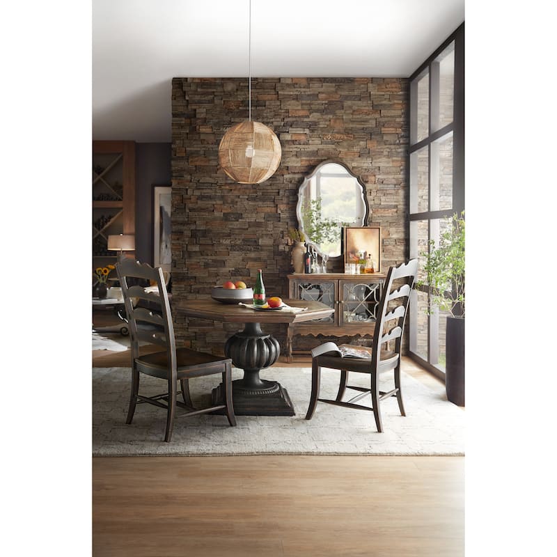 Hill Country Twin Sisters Ladderback Side Chair, Anthracite Black - 21.25"W x 45"H x 26"D