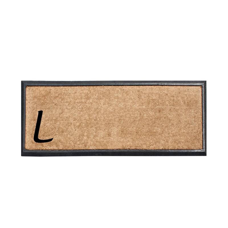 Rubber/Coir Molded Lucida 16-inch x 48-inch Monogrammed Doormat - monogrammed l