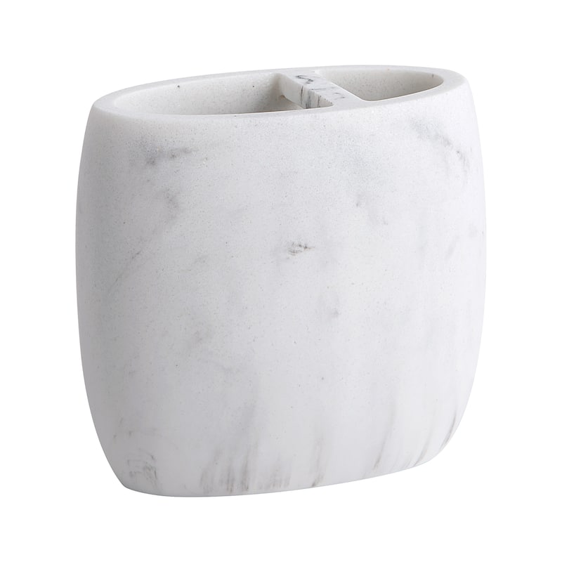 Legends Resin Toothbrush Holder White/Black Marble Toothbrush