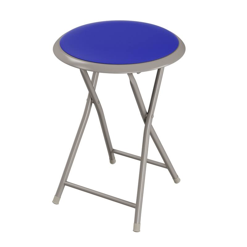 Lavish Home 18-Inch Folding Stool, Blue