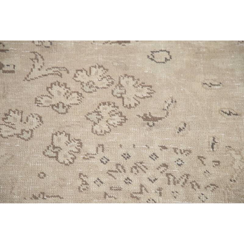 Hand Knotted Oriental 100% Wool Carpet Traditional Floral Beige & Ivories Tabriz Area Rug - 12' 4'' X 9' 10''