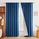 preview thumbnail 18 of 37, Living Room Curtains Back Tab Rod Pocket Faux Linen Blackout 2 Panels 52W x 63L - Blue