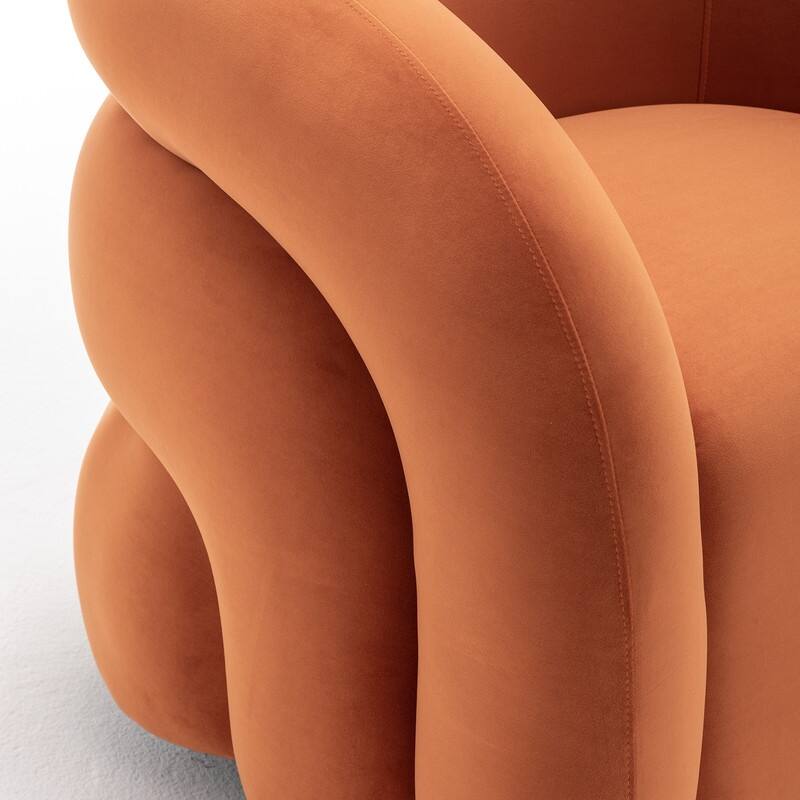 SEYNAR Modern Glam Velvet 360 Degree Swivel Accent Armchair with Tufted Back