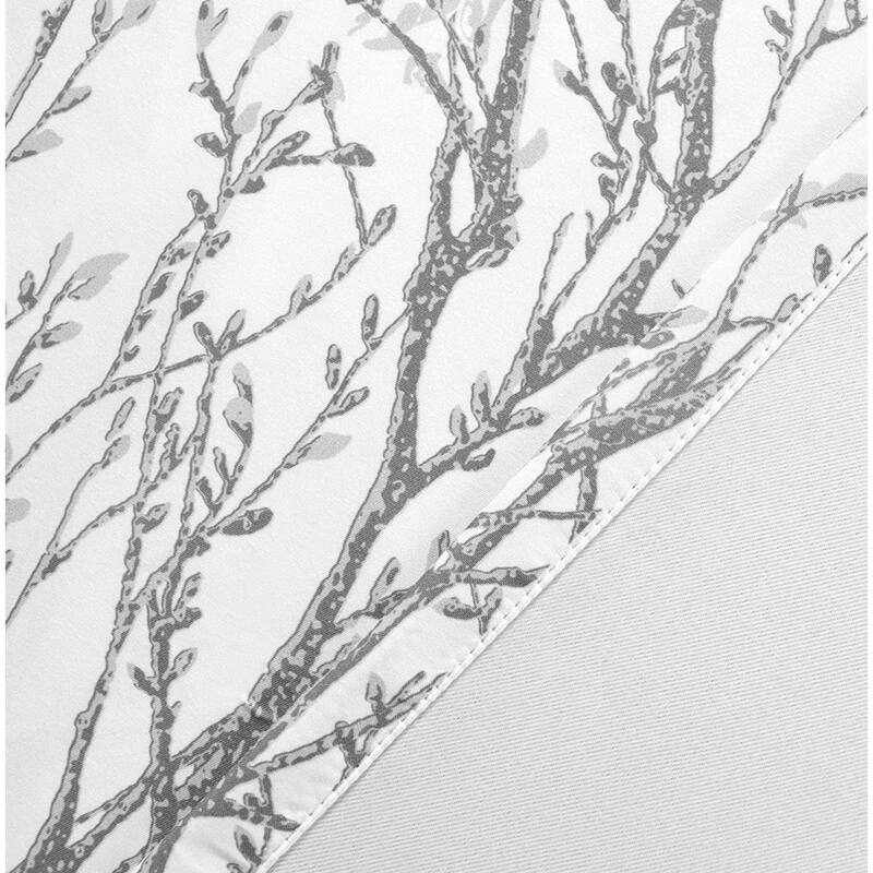 DriftAway Tree Branch Abstract Ink Printing Lined Thermal Insulated Window Curtain Valance Rod Pocket Single 52 x 24