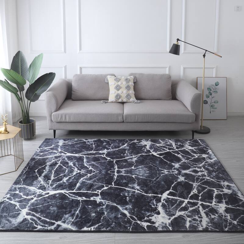 Retro Shag Collection Abstract Area Rug
