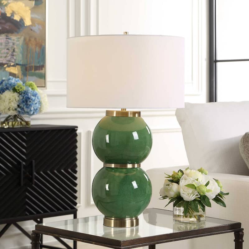Uttermost Banner Green Spheres Table Lamp - 17.00" W x 28.00" H x 17.00" D