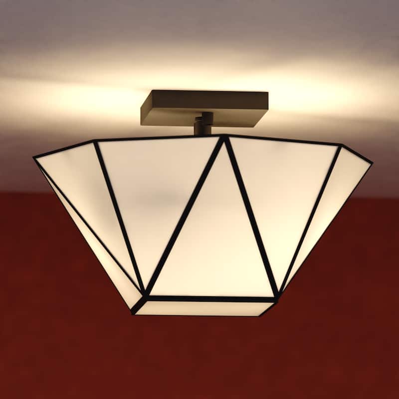 Vaxcel Lighting C0330 Burnett 2 Light 14" Wide Semi-Flush Bowl Ceiling