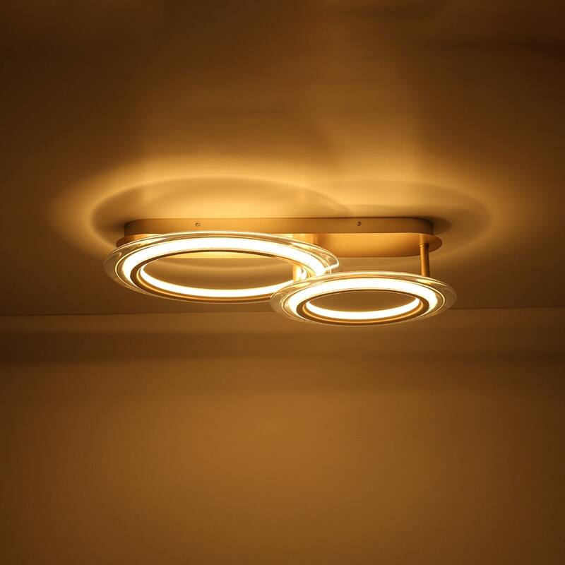 Modern Flats Double-circle Dimmable LED Semi-flush Mount - 26.0 in