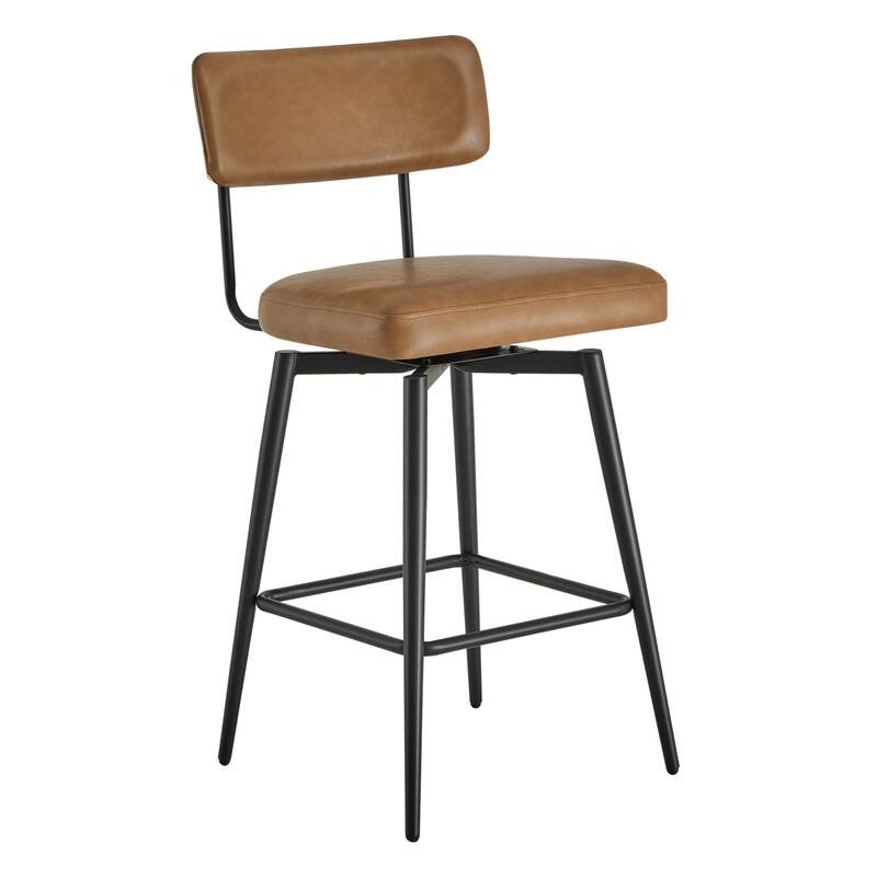 Spruce & Spring Elise Counter Height Swivel Bar Stool Chairs Set with Metal Frame