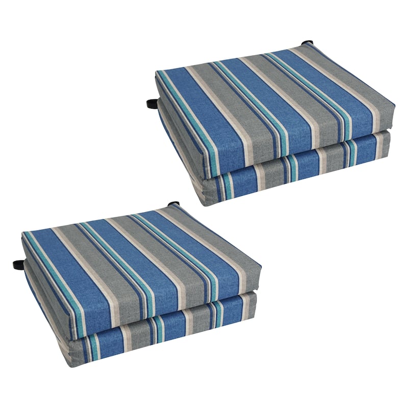 20-inch by 19-inch Indoor/Outdoor Chair Cushions (Set of 4) - 20 x 19 - Sovaro Denim