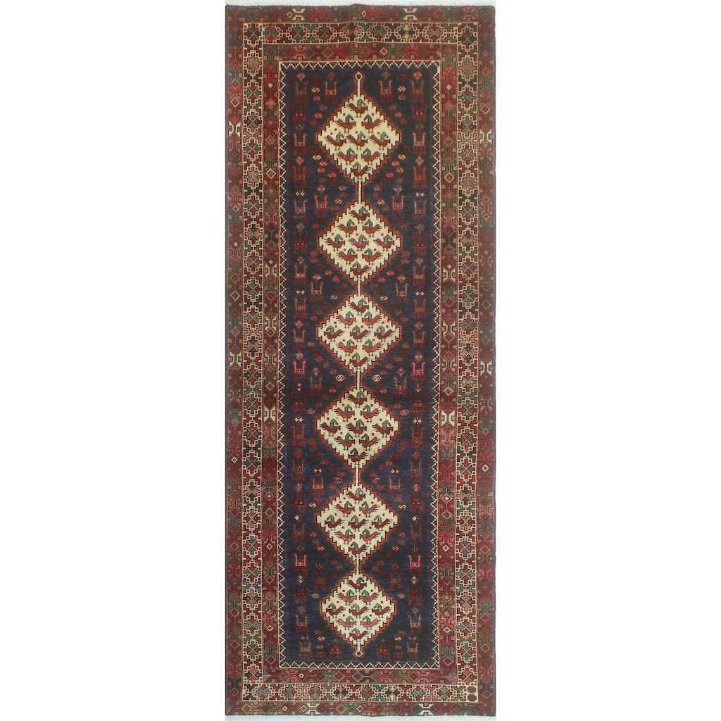 Fine Vintage Distressed Adanel Navy/Ivory Runner - 3'6" x 9'6"