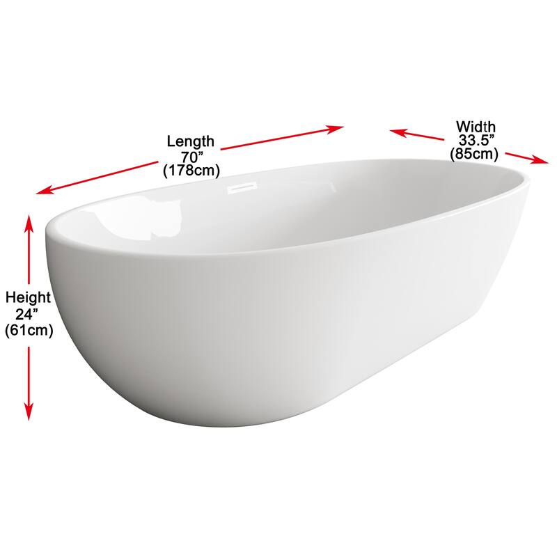 Adler Soaking Bathtub in Glossy White