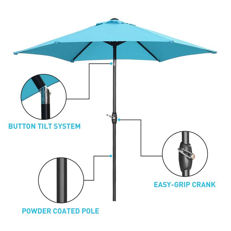 Ainfox 9ft Patio Umbrella Crank Lift Tilt Without Base Outdoor Hexagonal Umbrella
