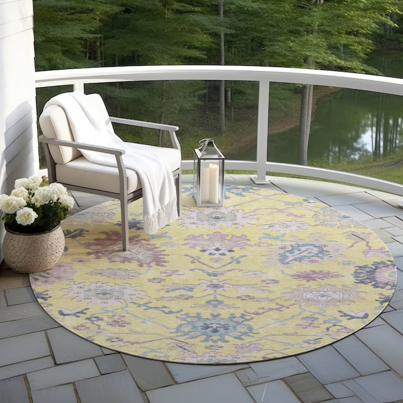 Machine Washable Indoor/ Outdoor Causal Traditional Chantille Rug