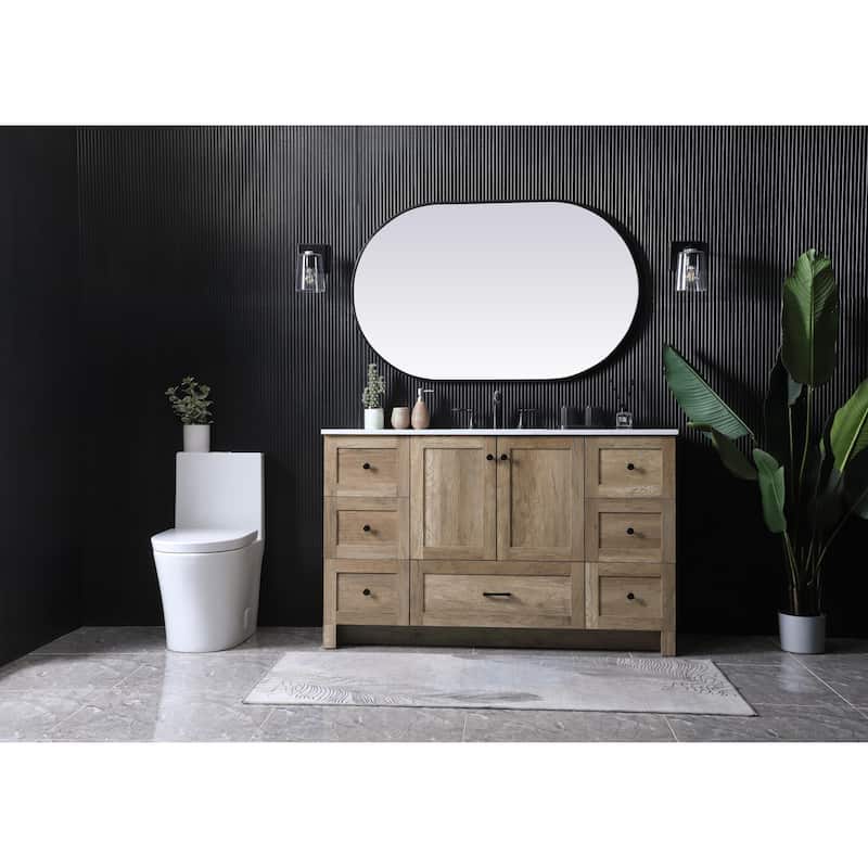 Fresco 48 - 60 Inch Single Bathroom Vanity - 54 Inches - Natural Oak