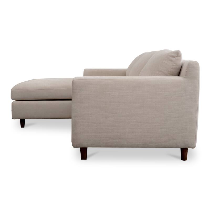 NADAAL STUDIOS Veyric Right-Facing Sectional Sofa, High Back, Chenille Performance Fabric, Feather Blend Seat, Seats 4, White