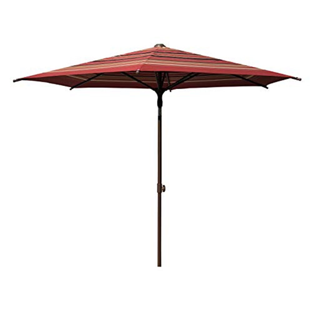 Sorara 9 Ft Aluminum Frame Cafe Umbrella Market Table Umbrella Patio Umbrella Push To Open 6 Ribs Red Stripe Overstock 33898338