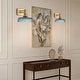 preview thumbnail 5 of 3, Vintage bulb light glass wall sconce blue bedroom light - N/A