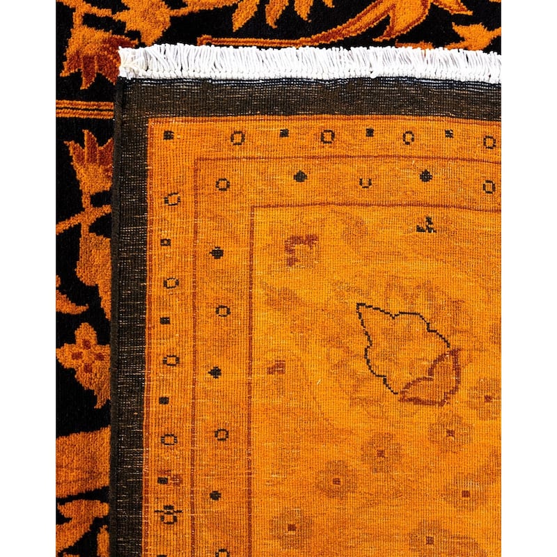 Overdyed, One-of-a-Kind Hand-Knotted Area Rug - Black - 9' 2" x 12' 3"