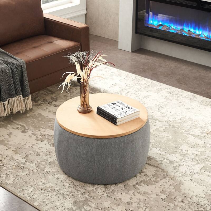 2in1 Round Storage Ottoman/Table