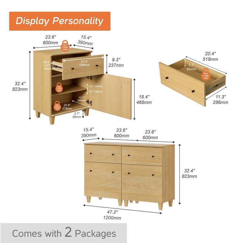 Sideboard Buffet Cabinet with Drawer and Door for Kitchen, Dining Room