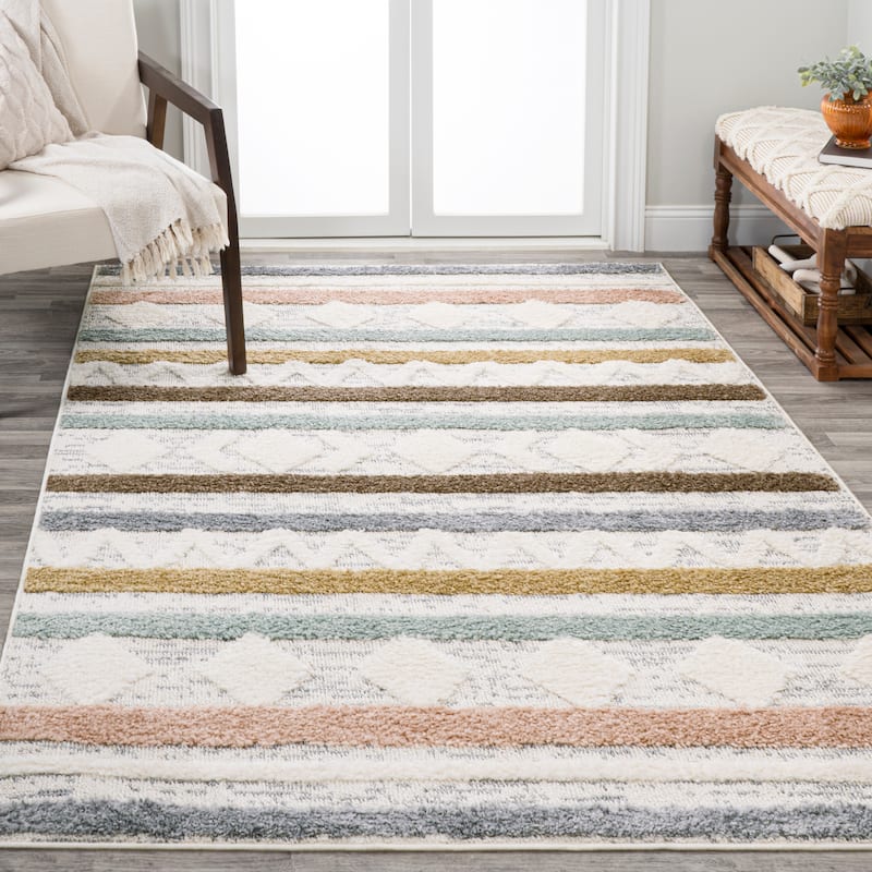 JONATHAN Y Aileen Beach Strie' Striped Area Rug