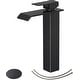 preview thumbnail 27 of 30, Vessel Sink Faucet Matte Black and Gold Single Hole Bathroom Faucet