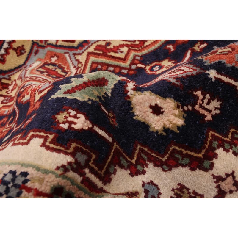 ECARPETGALLERY Hand-knotted Serapi Heritage Dark Navy Wool Rug - 5'11 x 9'9