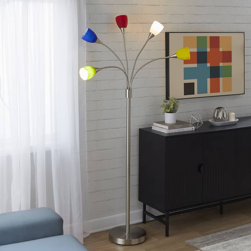 Led Medusa 71" Metal Floor Lamp 5 Arm