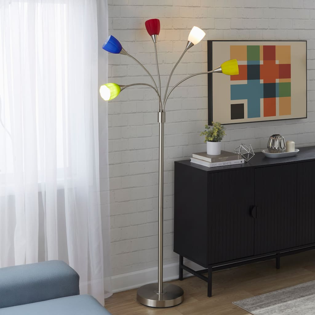 Led Medusa 71" Metal Floor Lamp 5 Arm