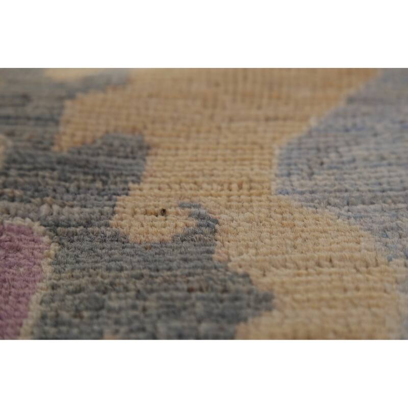 Oushak Turkish Large Rug Hand-Knotted Light Blue Wool Carpet - 10'0"x 13'8"