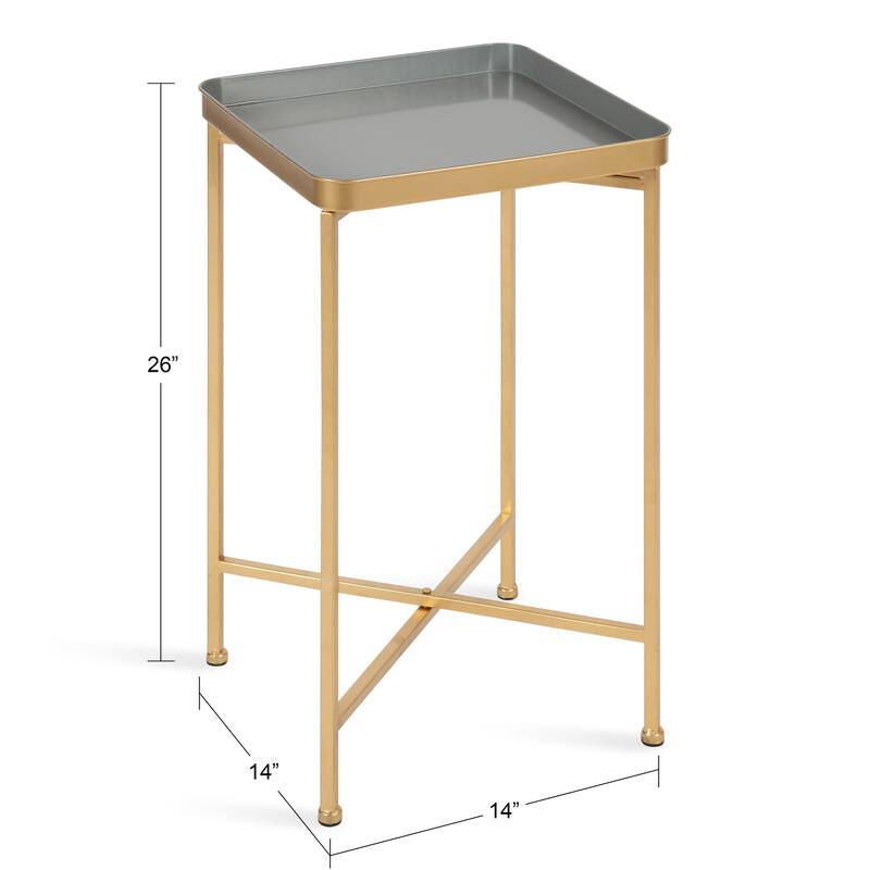 Kate and Laurel Celia Metal Tray Accent Table
