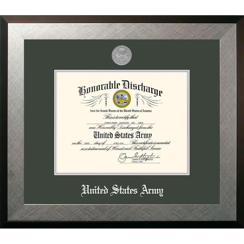 Patriot Frames Army 8.5x11 Discharge Honors Frame with Silver Medallion