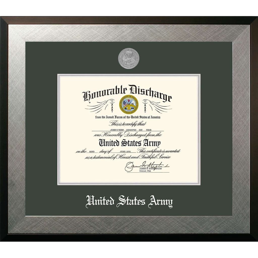 Patriot Frames Army 8.5x11 Discharge Honors Frame with Silver Medallion