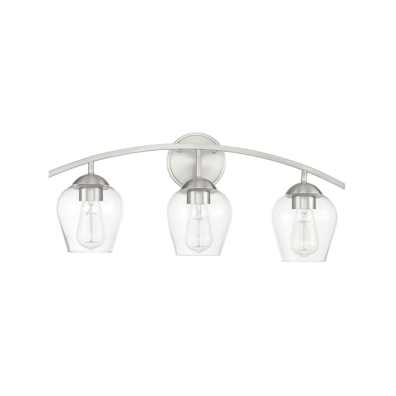 Meridian M80032 3 Light 24" Wide Bathroom Vanity Light with Clear