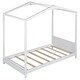 preview thumbnail 5 of 16, Charming Twin House Platform Bed with Headboard, Pine Wood and MDF, Built-in Bookrack