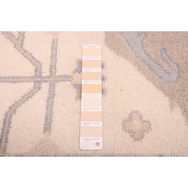 ECARPETGALLERY Hand-knotted Royal Oushak Ivory Wool Rug - 9'1 x 12'1