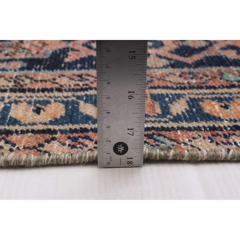 ECARPETGALLERY Hand-knotted Antalya Vintage Navy Wool Rug - 3'5 x 10'0