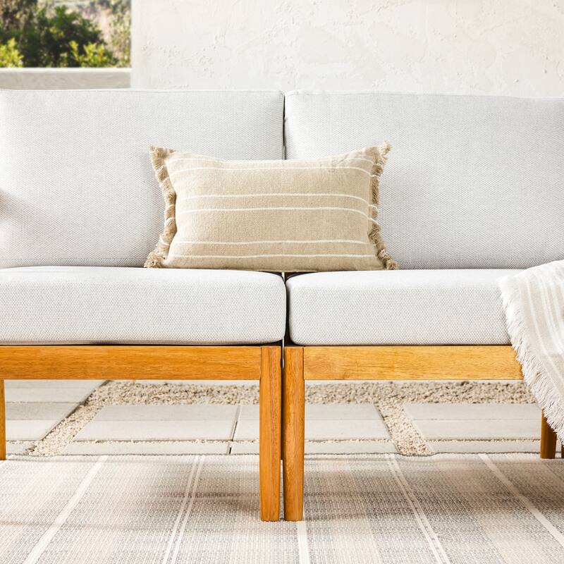 Walker Edison Solid Wood Spindle Sofa-Chaise