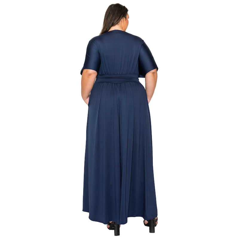 L I V D Women's Plus Size Raffi Pocket Empire Waist Maxi Dress