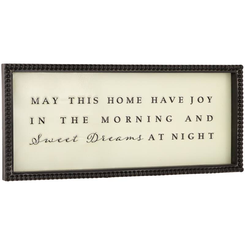 Joy and Sweet Dreams Framed Metal Wall Sign - 17.75"