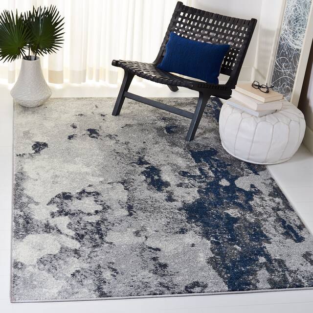 SAFAVIEH Adirondack Cordelia Abstract Glam Rug - 5'1" x 7'6" - Navy/Grey