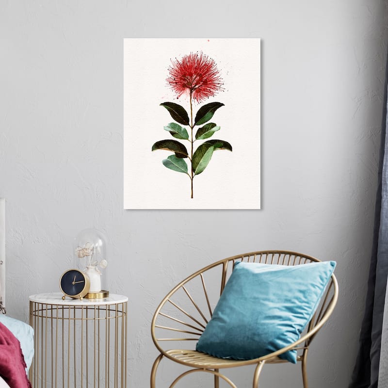 Wynwood Studio Canvas Floral and Botanical My Own Dandelion Red and Traditional Wall Art Canvas Print - Red, Green - 24 x 20