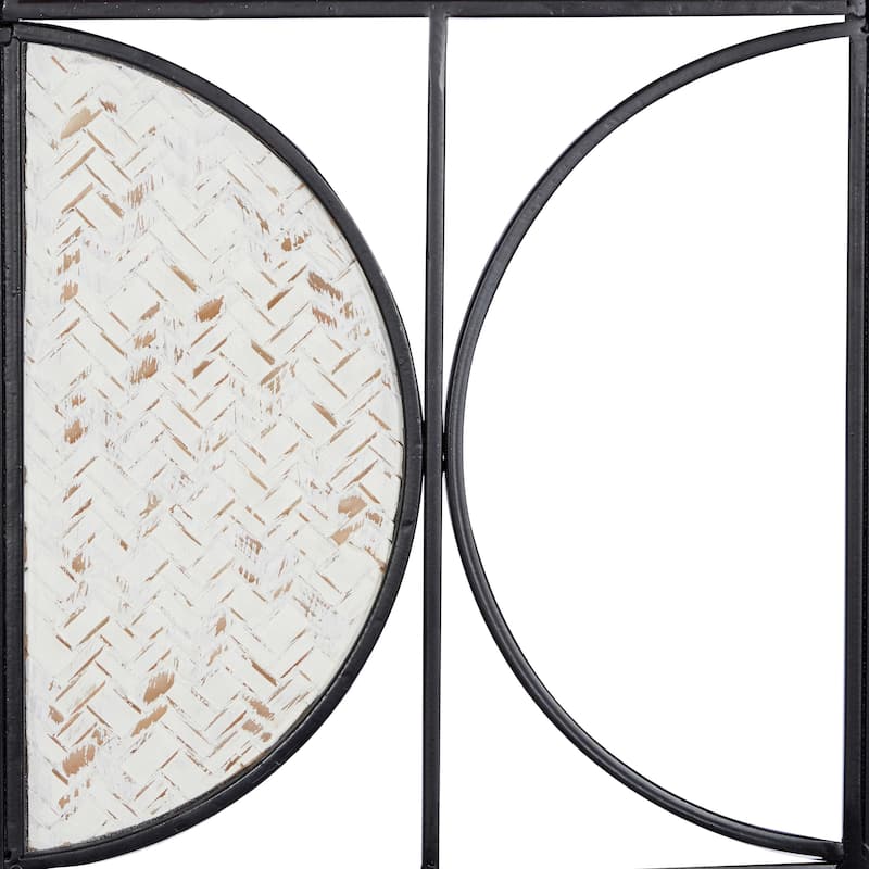 Metal Geometric Carved Designs Home Wall Decor - Set of 2 Brown - Roche River Decor