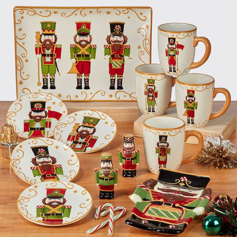 Certified International Holiday Magic Nutcracker 14" x 10" Rectangular Serving Platter