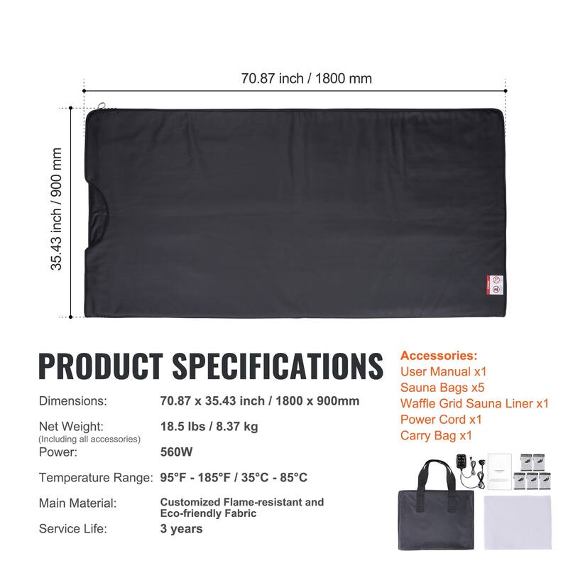 Sauna Blanket for Detoxification Therapy Stones & Carbon Fiber Heating