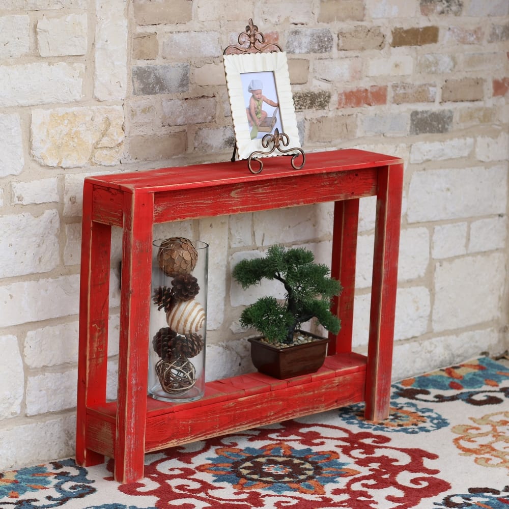 Rustic Reclaimed Wood Entryway Console Table - 46Lx8Wx28H