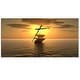 preview thumbnail 4 of 7, Designart 'Ship and Sunset' Oversized Coastal Wall CLock