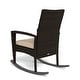 preview thumbnail 10 of 9, Bayview Pecan Outdoor Wicker Rocking Chair Set (3-Piece)
