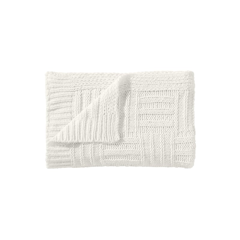 Tommy Bahama Chain Basket Solid Reversible Throw Blanket - White